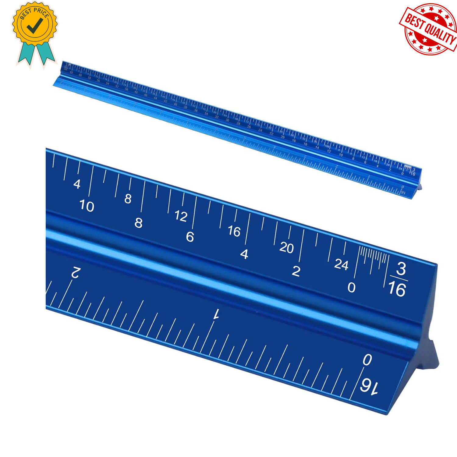 12" Architectural Scale Ruler, Aluminum Scale, Triangular Ruler, Scale Ruler for gallery