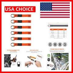 Medium Length Web Tool Tail D-Ring Attachments, 6-Pack, 2lbs – Bright Orange