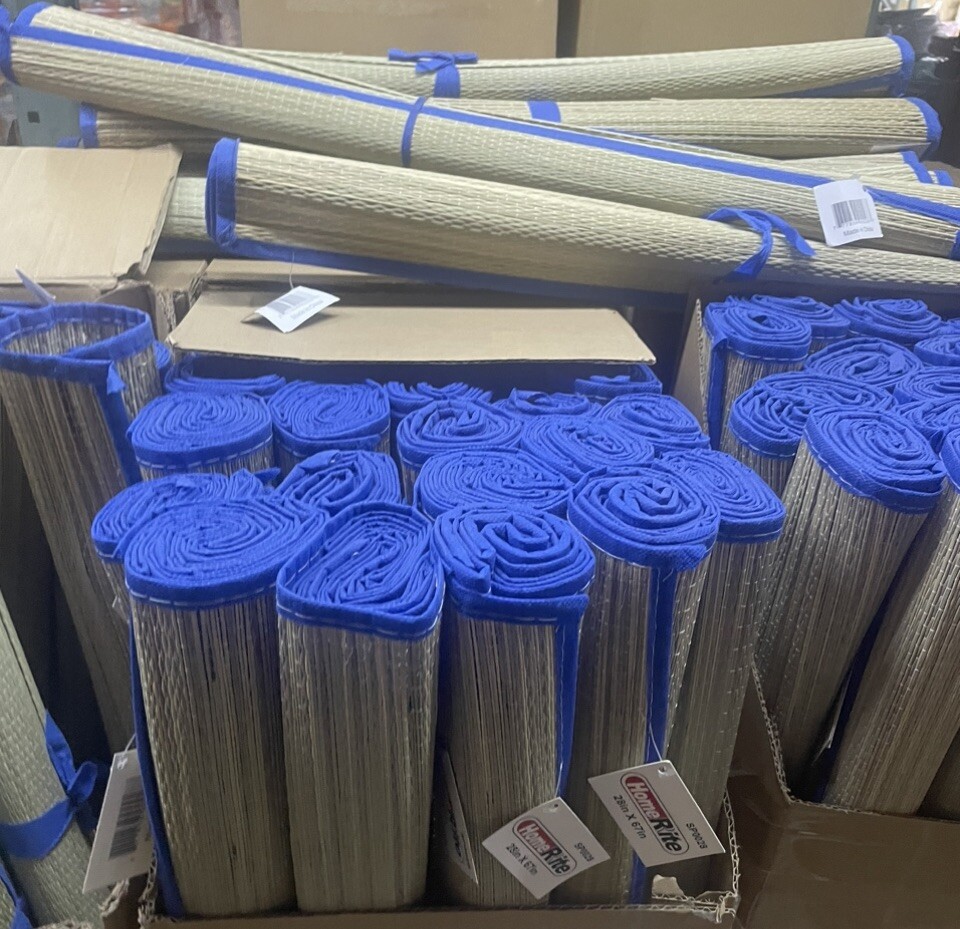 2 Pack Bamboo Beach Mat Waterproof NonSlip 70" x 28" Blue Boarder Picnic Camping gallery