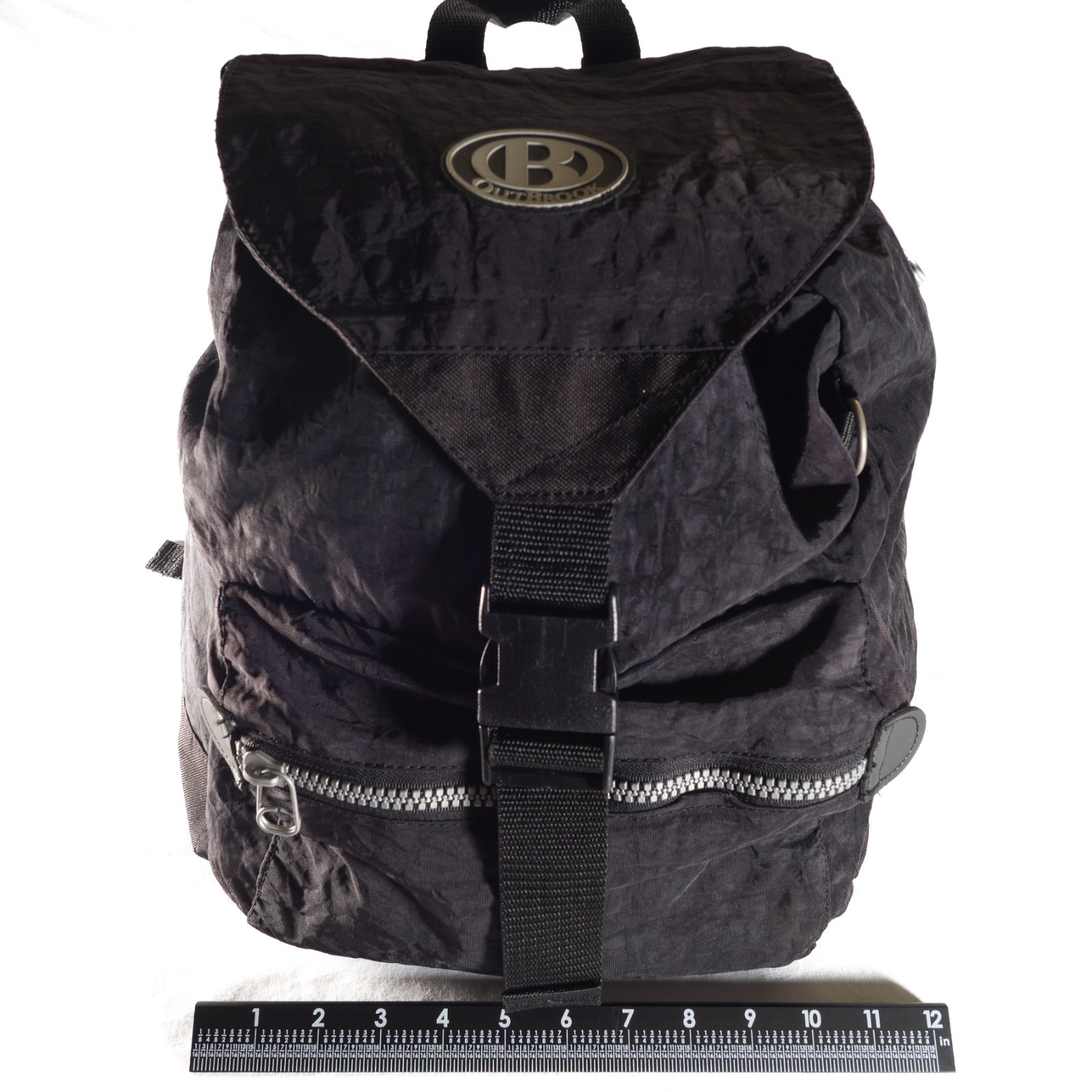Outbrook Backpack Daypack Black Nylon Drawstring Top Lightweight 2