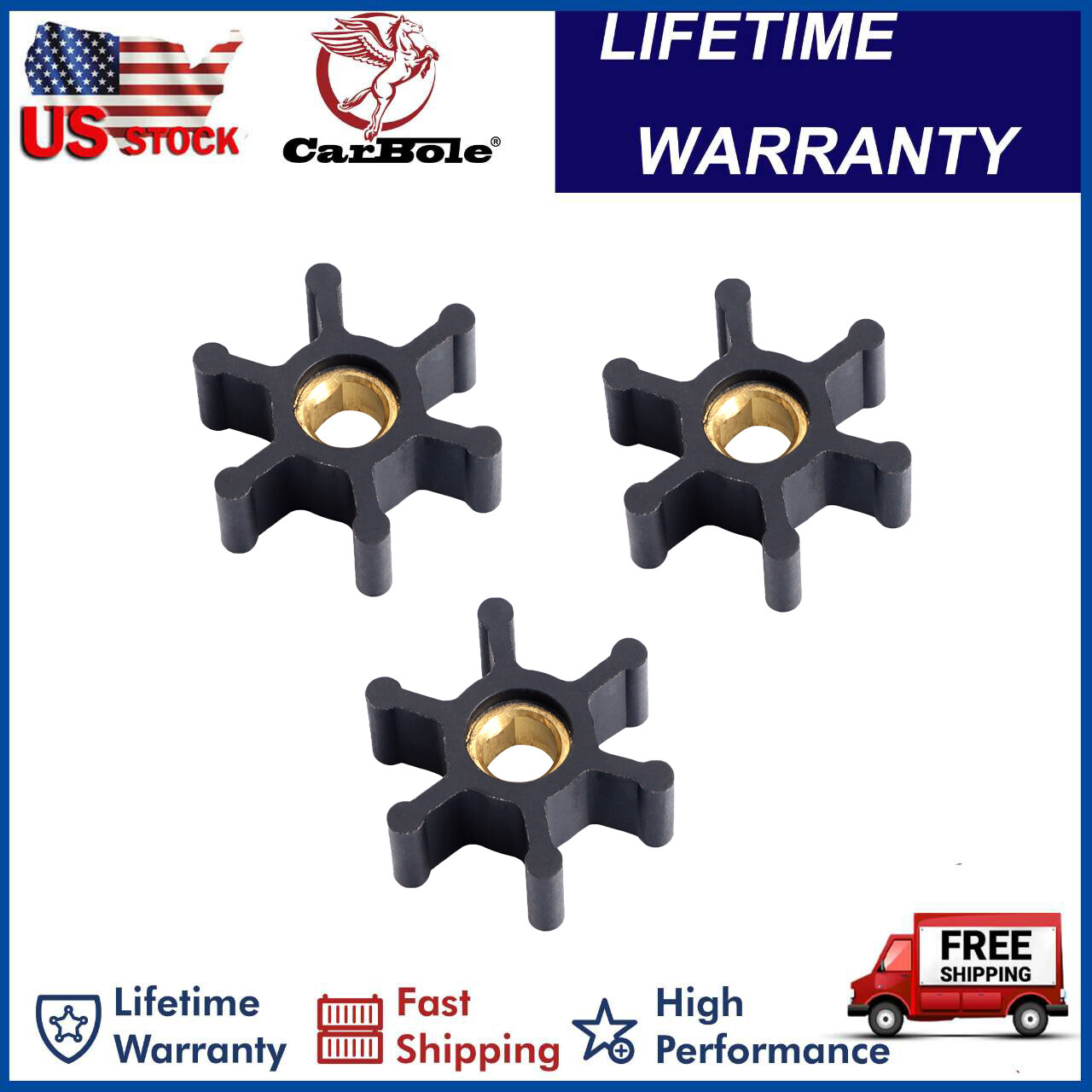 Fits 1/10th HP & 1/12th HP 3 pack Impeller for Utility Water Transfer Pump gallery