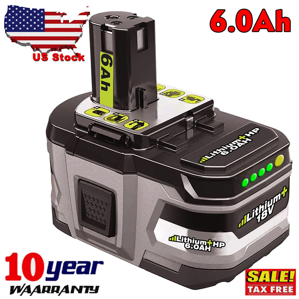 For RYOBI P108 18V One+ Plus High Capacity Battery 18 Volt Lithium-Ion New 6.0AH gallery
