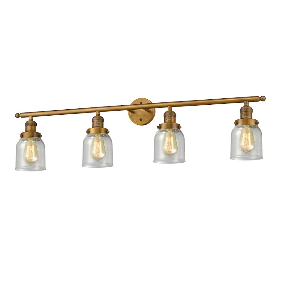 Innovations 4 Light Small Bell Bathroom Fixture in Brushed Brass - 215-BB-G54