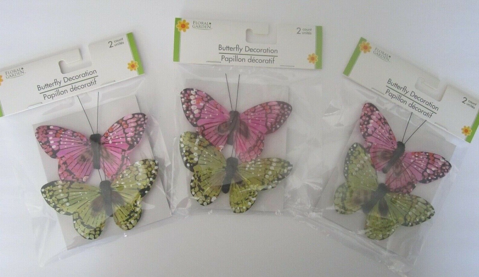 Floral Garden 6 Beautiful Life Like Multi Colorful Butterflies 4" x 2 1/2" New! gallery