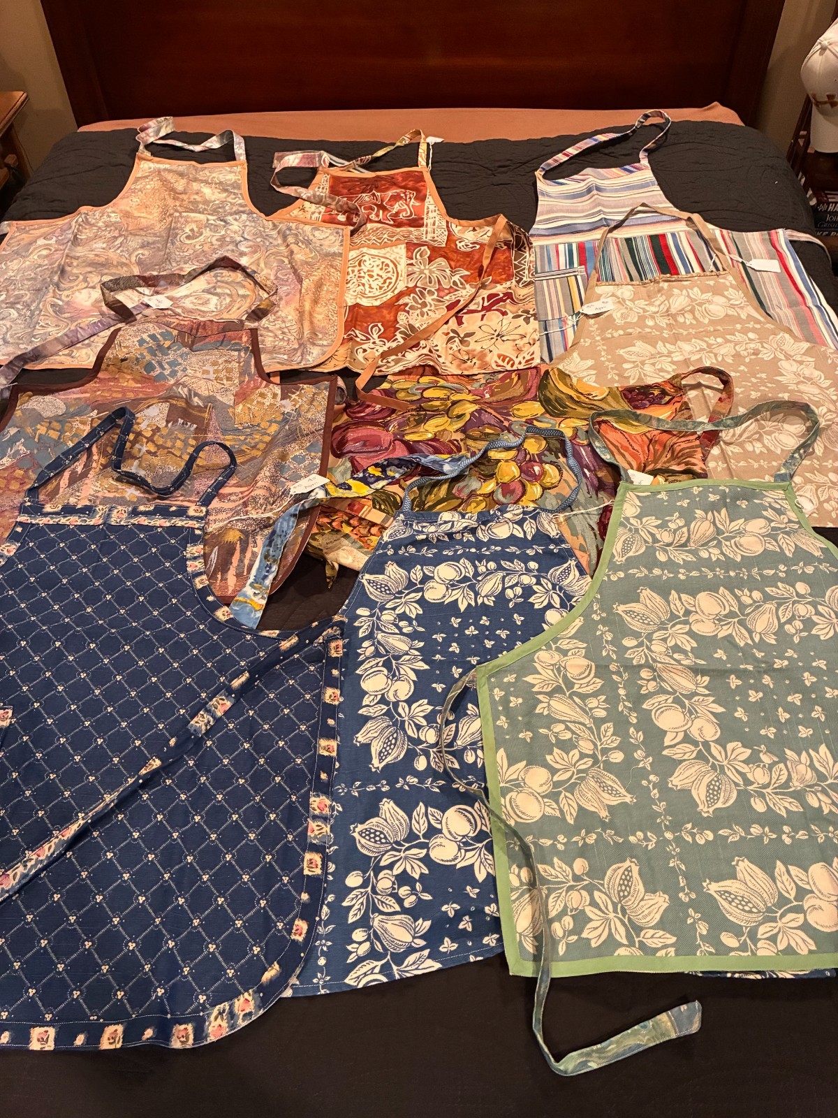 9 Handmade Bib Aprons NEVER USED Wonderful PRINT Fabric gallery