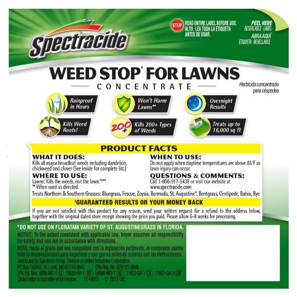 Spectracide Weed Stop For Lawns Concentrate, Ready-to-Spray, 32oz, 16,000, NEW gallery