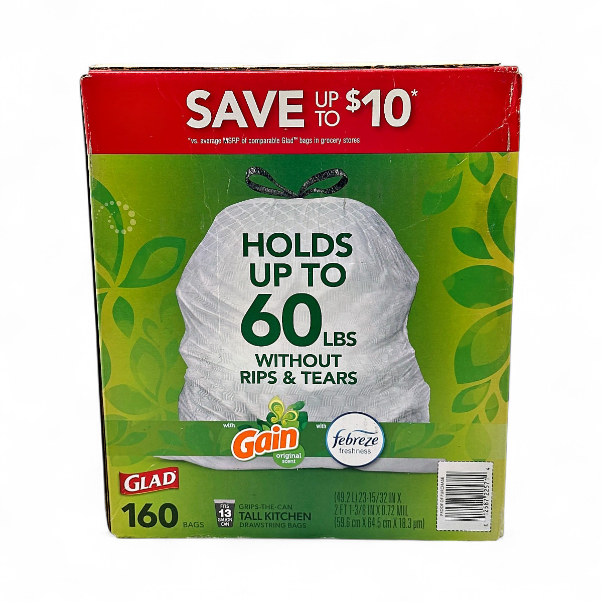 Glad ForceFlex StrengthGuard Tall Kitchen Trash Bags 160-Count - White gallery