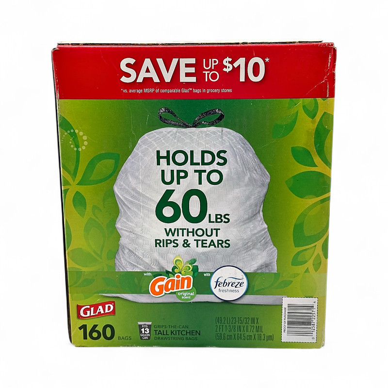 Glad ForceFlex StrengthGuard Tall Kitchen Trash Bags 160-Count - White gallery