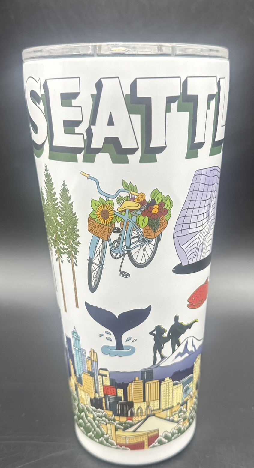Green Line Goods SEATTLE Insulated Tumbler W/ Lid & Handle 30oz Travel City gallery