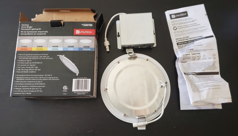Utilitech Canless LED Recessed Lighting Kit 6 in Adjustable White New in Box gallery