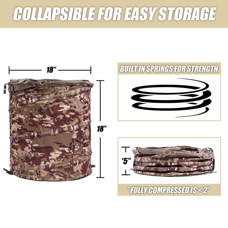 OFFGRID Pop Up Trash Can & Storage Bin - Camouflage gallery