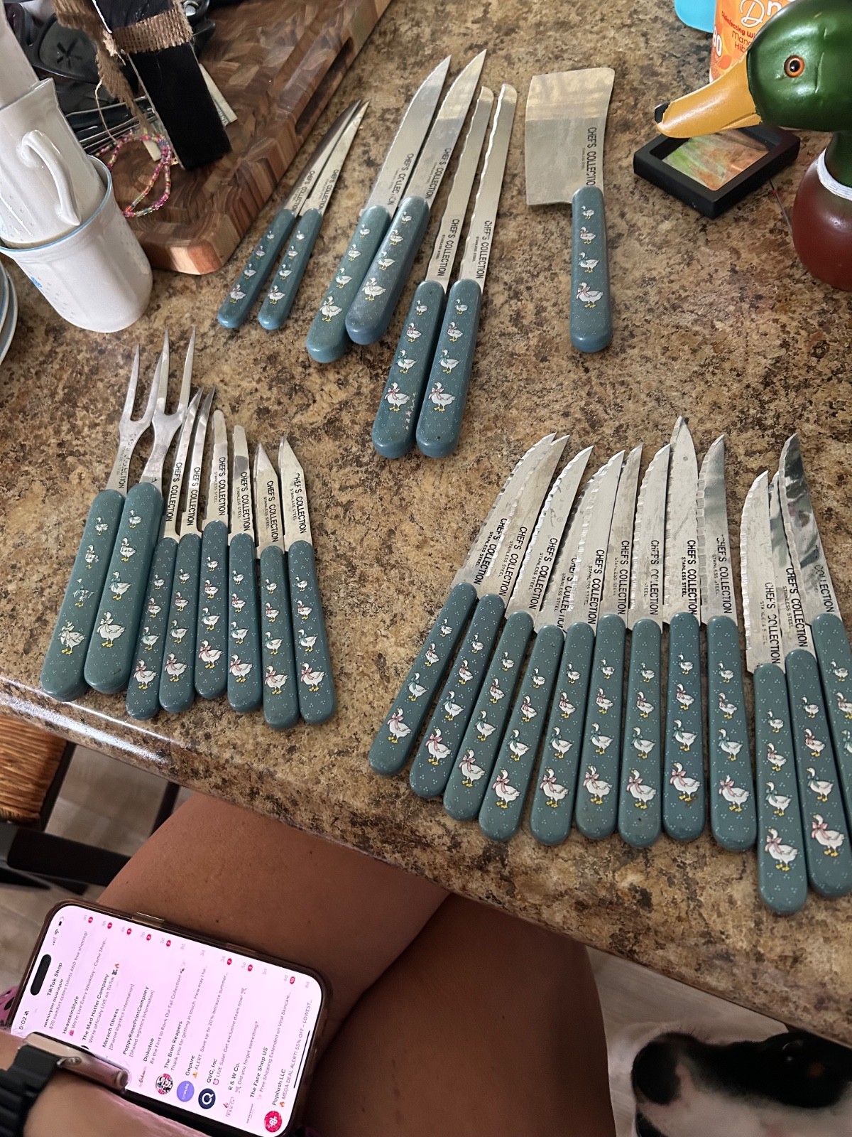 Libbey Blue Country Goose Flatware Cutlery Chef's Collection 18 Pieces Vintage gallery