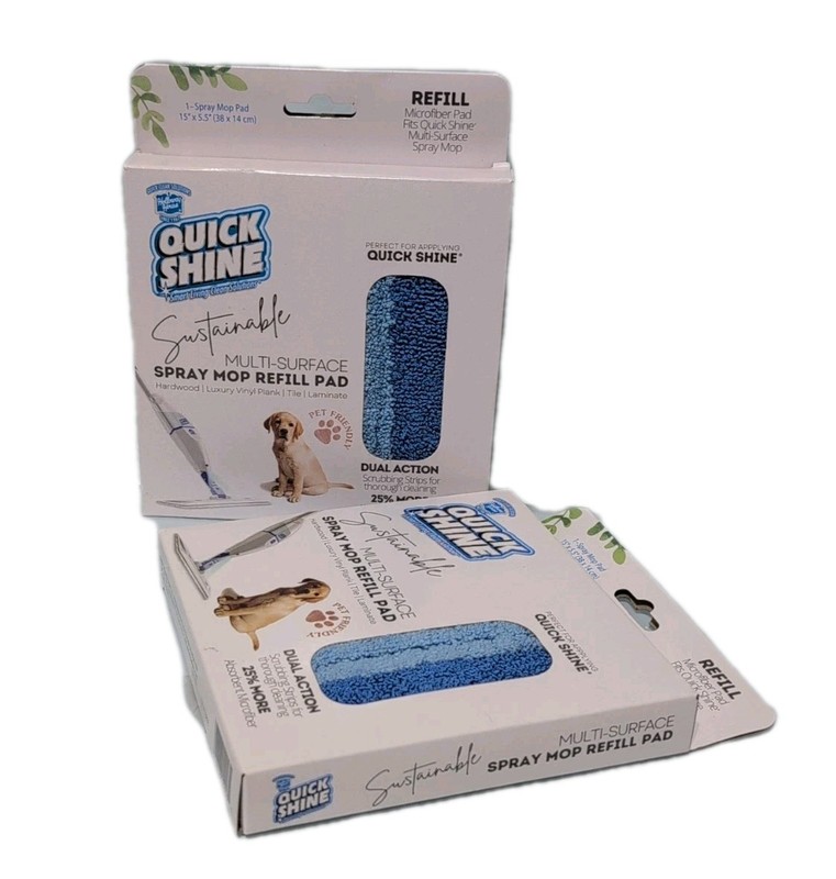 Quick Shine Dual Action Spray Mop Refill Pad 2 Pack NEW gallery