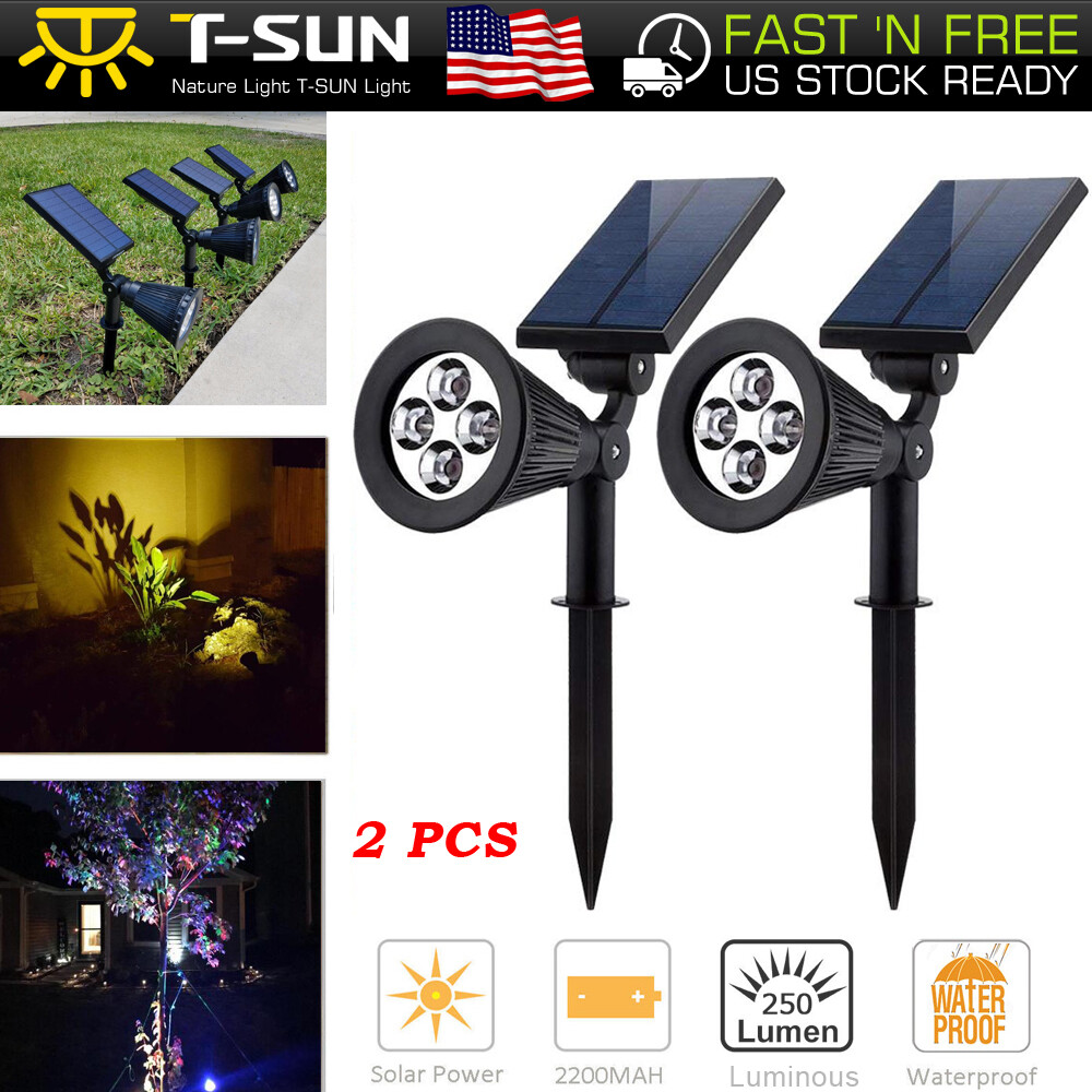 2 Pack Solar Powered Spotlight Outdoor Garden Lawn Landscape Waterproof LED Lamp gallery