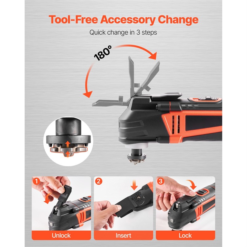 Uimoso Corded Oscillating Multitool, 3A Power, 6 Adjustable Speed Settings gallery