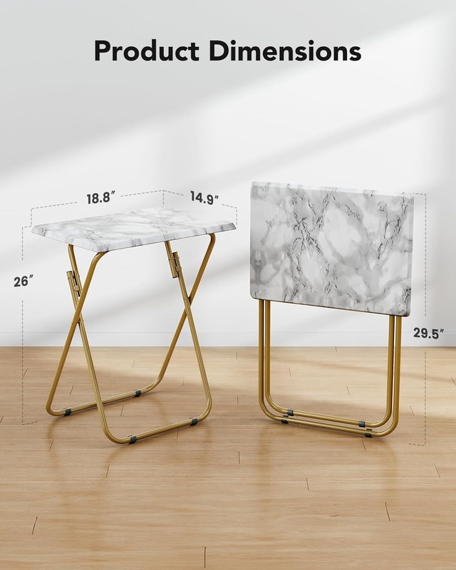 Folding TV Tray Table -Stable Tray Table with No Assembly Required, TV Dinner Tr gallery