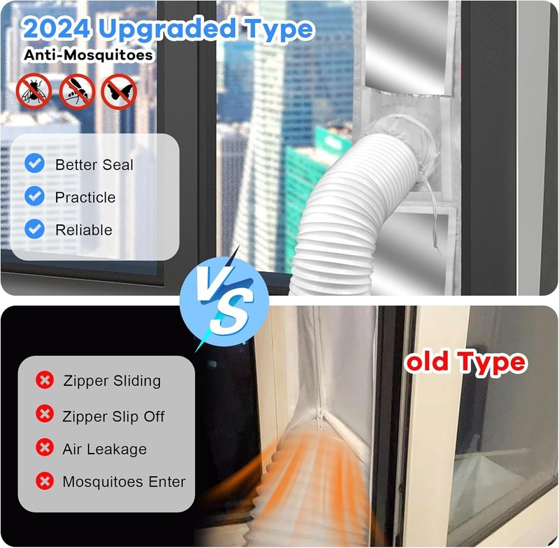 Portable Air Conditioner Window Vent Kit, Universal Sliding 28x52~102cm gallery