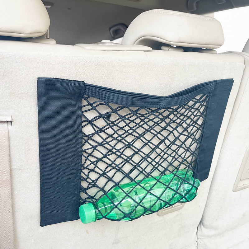 1PC Universal Black Car Storage Net 38*25CM Double Layer Car Storage Bag gallery