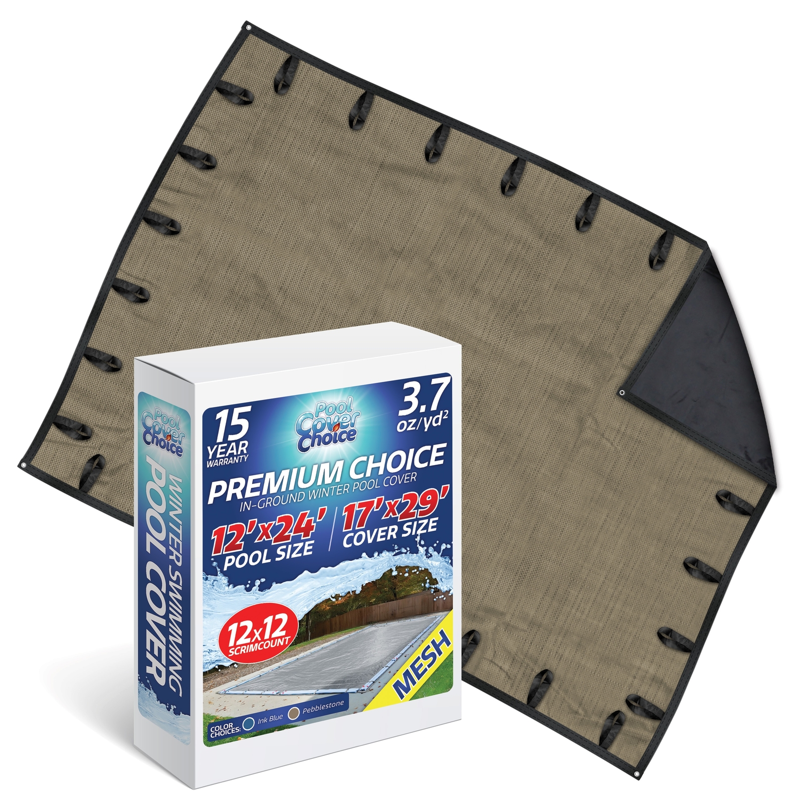 PoolCoverChoice Winter Swimming Pool Cover for 12 ft x 24 ft Rectangular Pool gallery