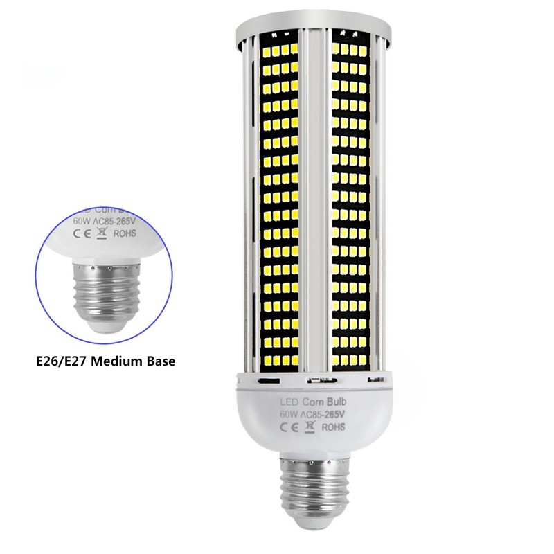 2Pack 600W Equivalent LED Corn Light Bulb 60W 7000Lumen 5000K Daylight White E26 gallery