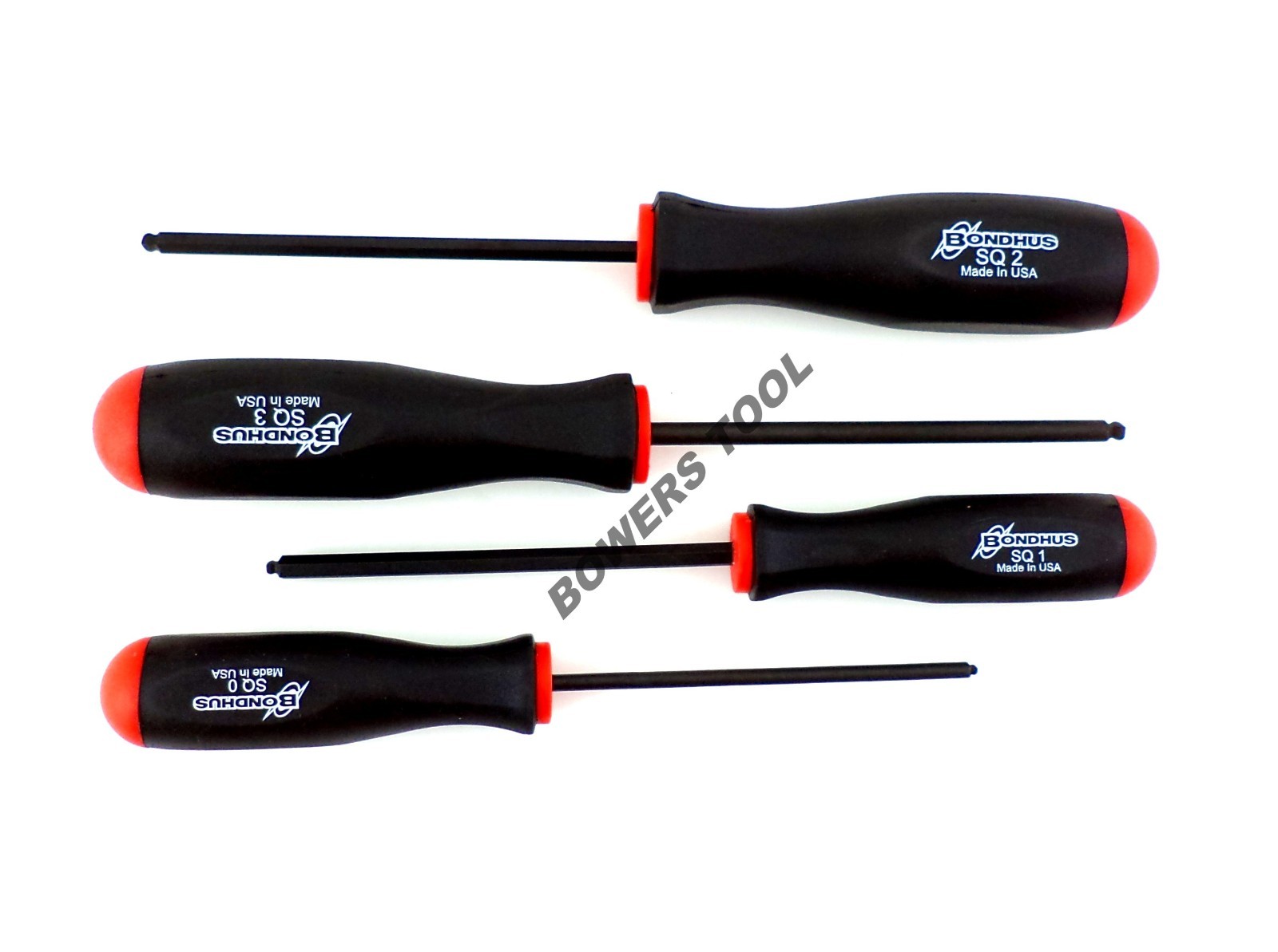 Bondhus 4pc Ball End Square Robertson Screwdriver Set SQ 0 1 2 3 USA MADE 11640 gallery