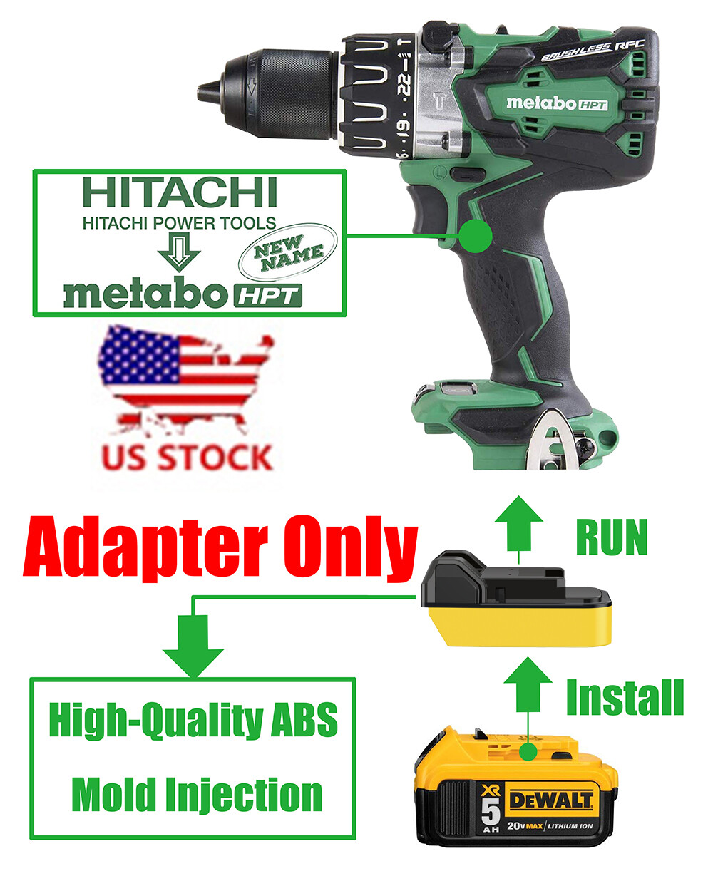 1x DeWalt 20v MAX XR Slider Li-Ion Battery To Metabo HPT 18v (HITACHI) Adapter gallery
