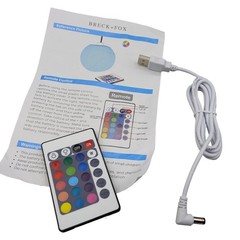 Breck + Fox RGB LED Light Replacement Remote Control and USB Power Cable Set