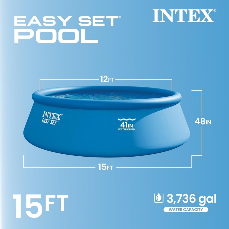 Intex: Easy Set Pool Complete Set - 15' x 48" - Inflatable Above Ground Swimming gallery
