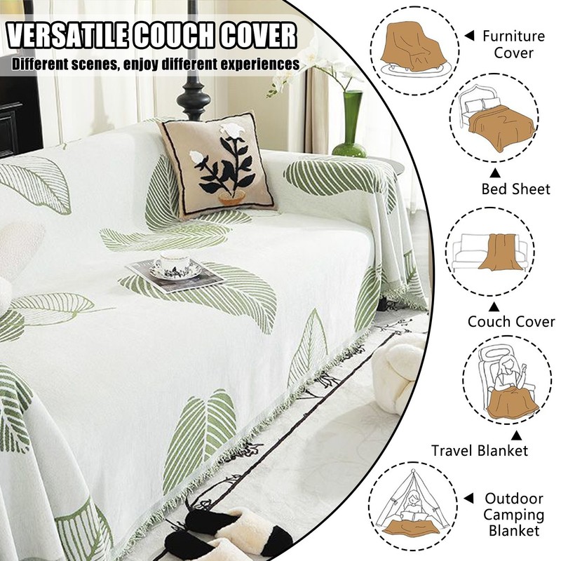 Leaf sofa cover is suitable for multiple seats and is a woolen furniture protect gallery