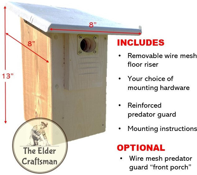 Hoverman Bluebird House | Cedar | Insulated | Predator Guard | Weatherproof gallery