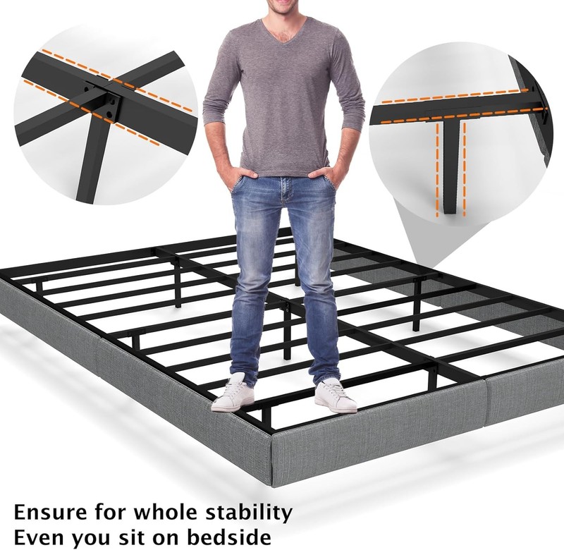 King Bed Frame ,Floating Metal Bed Frame King with LED Lights gallery