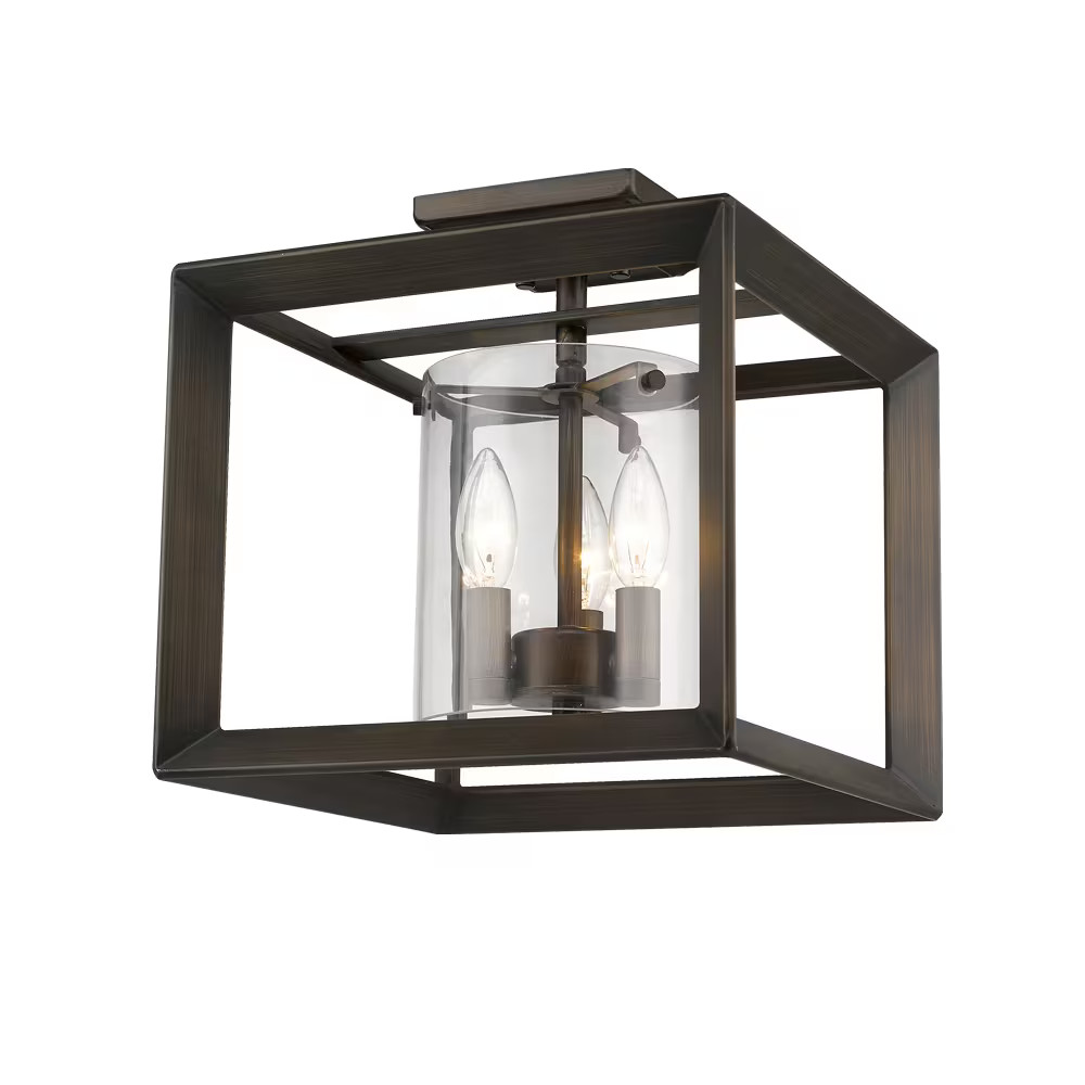 Golden Smyth 3-Light 12" Ceiling Light in Gunmetal Bronze gallery