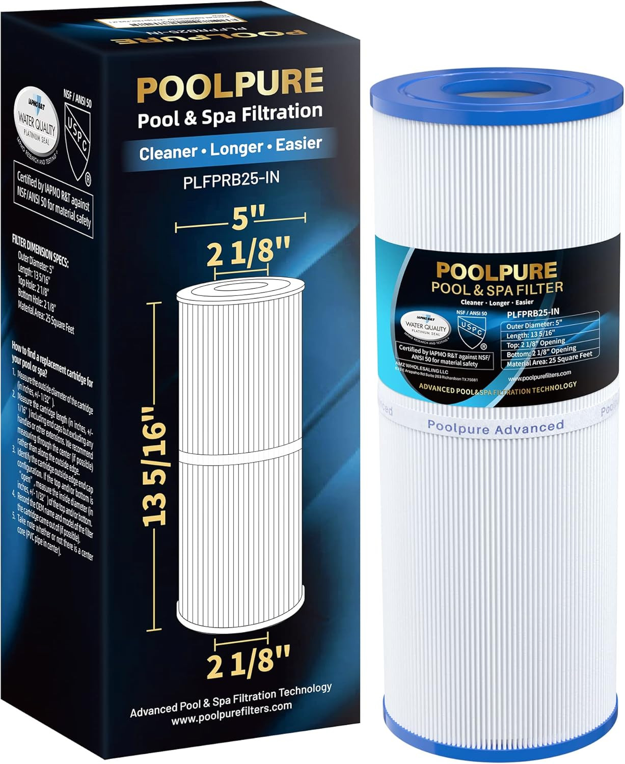 PLFPRB25-IN Hot Tub Filter Replace Unicel C-4326, Guardian 413-106, Filbur FC-23 gallery