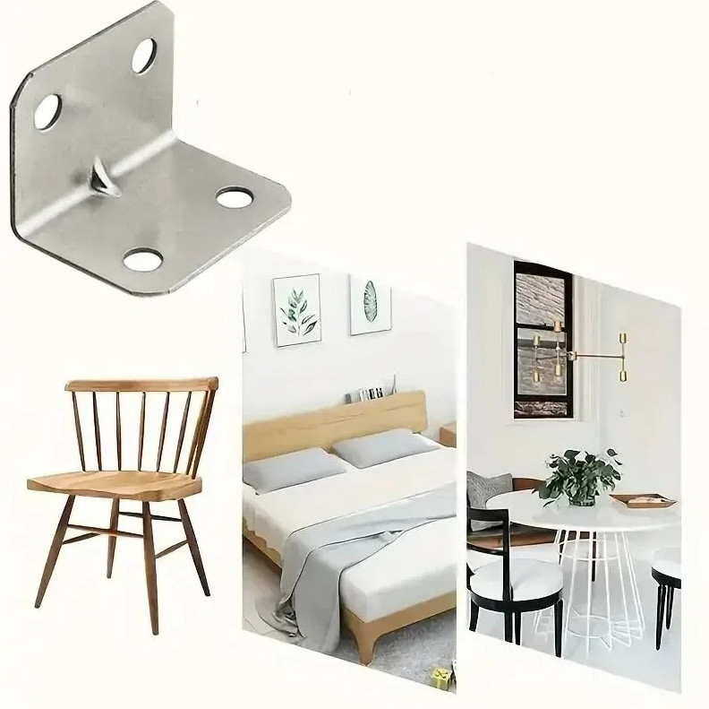20pcs Stainless Steel L Shape Angle Brackets Furniture Connectors - NEW gallery