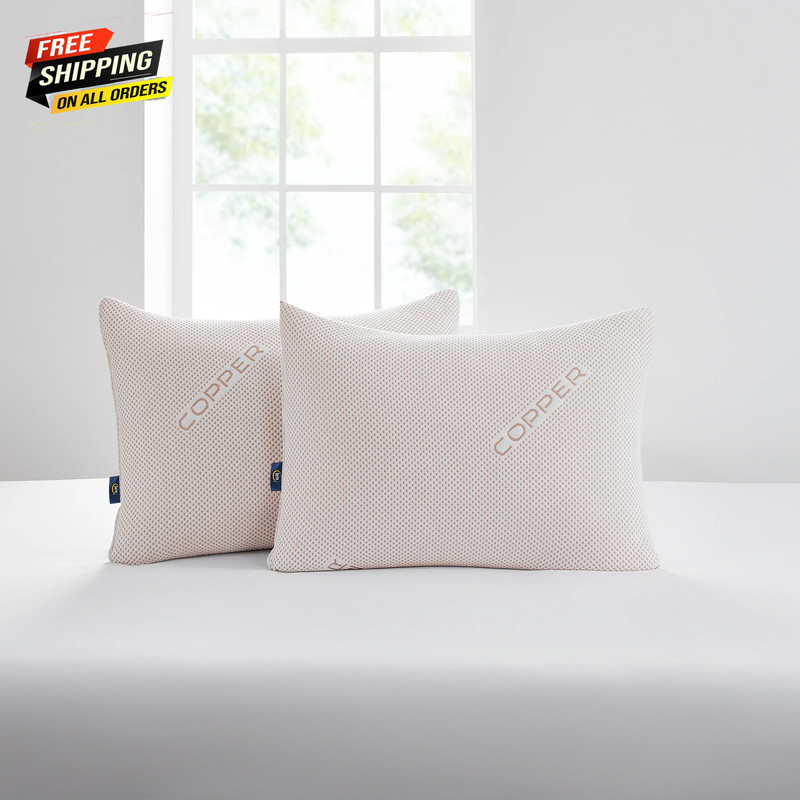 pedic Copperloft Standard/Queen Bed Pillow, 2 Pack, Hypoallergenic ✅ 👈 gallery