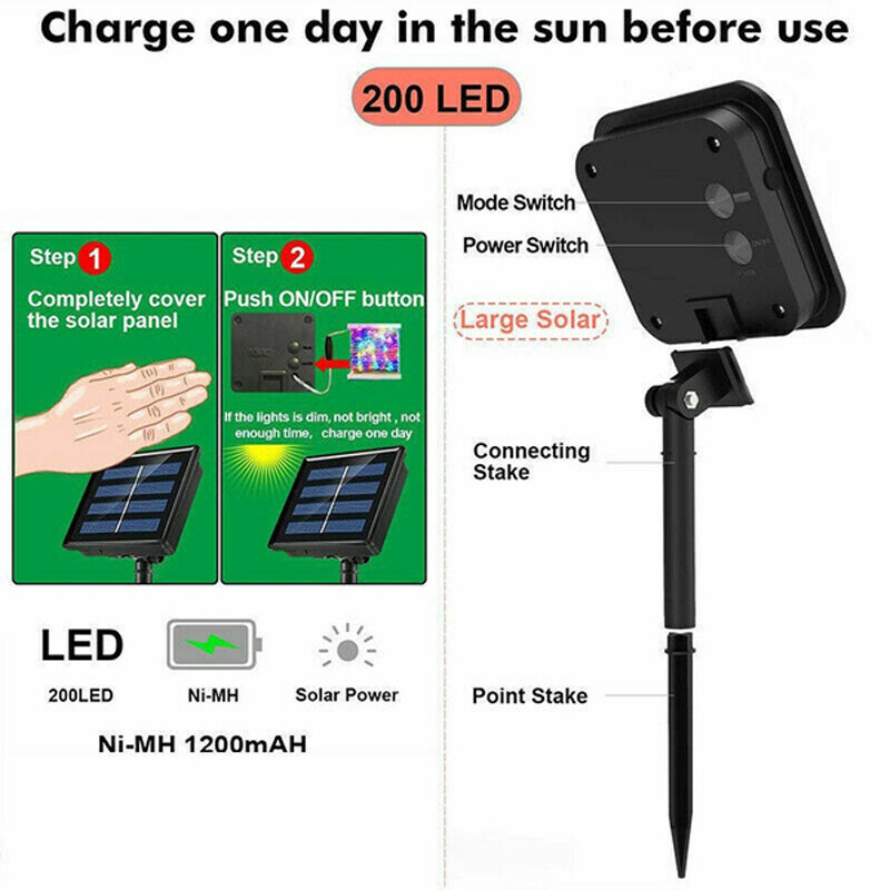 Solar Outdoor String Lights for Outside Waterproof Christmas Tree Garden Decor gallery