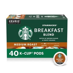 Starbucks Breakfast Blend Medium-Roast K-Cup Coffee Pods 40 Count Keurig….