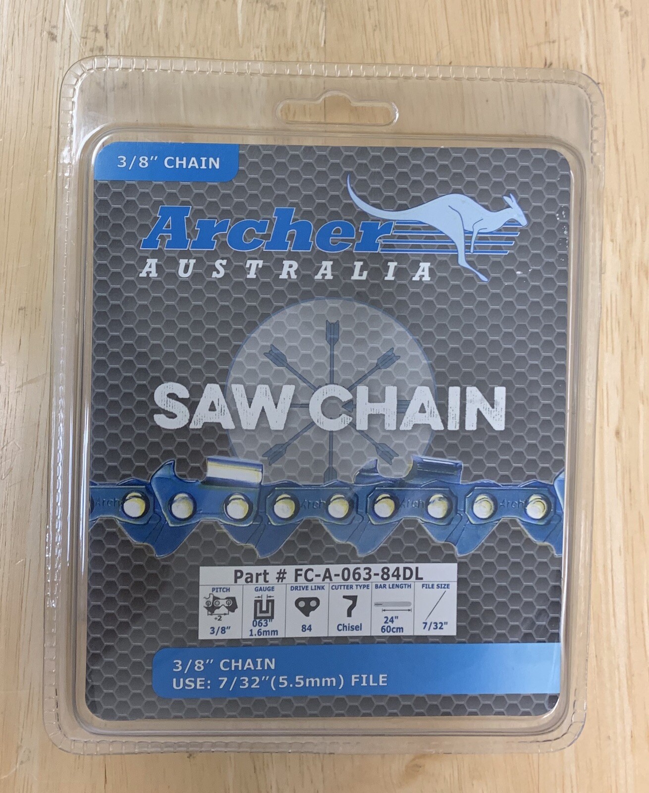 24" Archer Chainsaw Chain 3/8"-.063-84DL FULL CHISEL replaces Stihl 36RS3 84 gallery