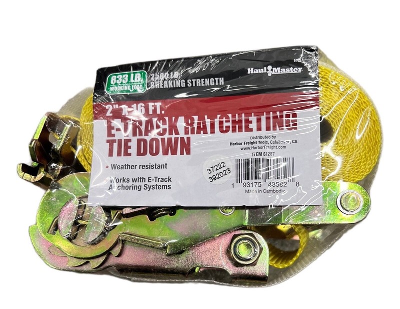 Haul-Master E-Track Ratcheting Tie Down 2"x16' Item 66727 62758 New 833lb Load gallery