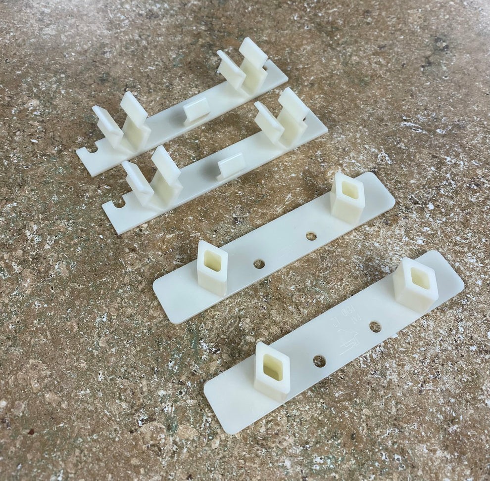 Durable White False Front Cabinet Clips with Installation Screws -One 4 Pcs Set gallery