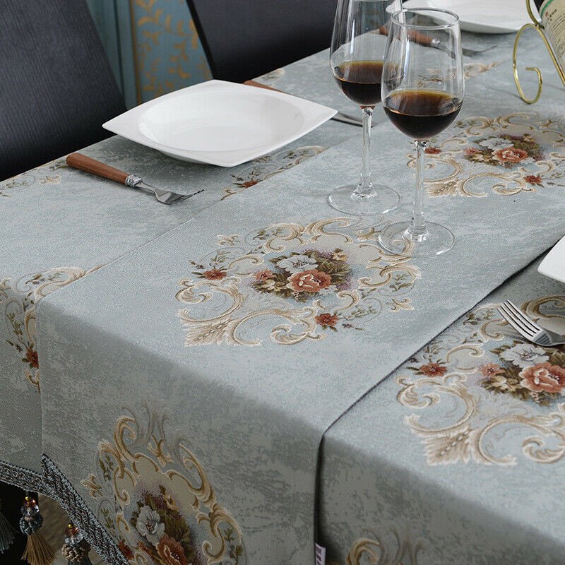 Chenille Classic Tablecloths Rectangle Square European Tassel Home Table Cover gallery