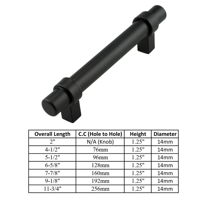 Black Modern Cabinet Handles T Bar Pulls Kitchen Drawer Hardware Stainless Steel gallery