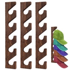 3 Pcs Hat Rack for Baseball Caps, Wall Mounted Wooden Hat Storage Organizer H…