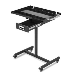 220LBS Mobile Workbench with Wheels, Adjustable Rolling Work Table for Garage