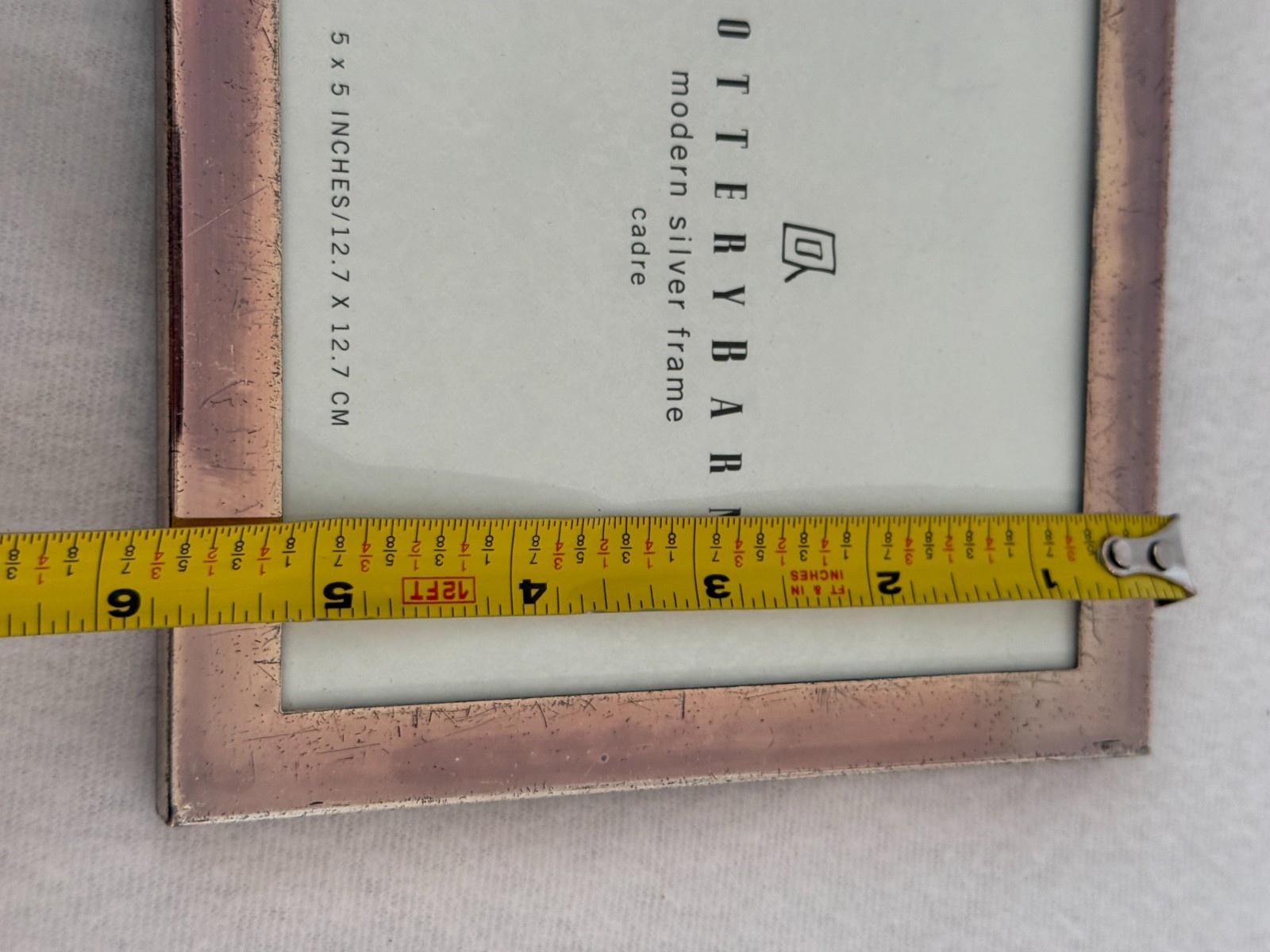 POTTERY BARN 5x5 Metal Picture Frame Copper Finish Desk Display gallery