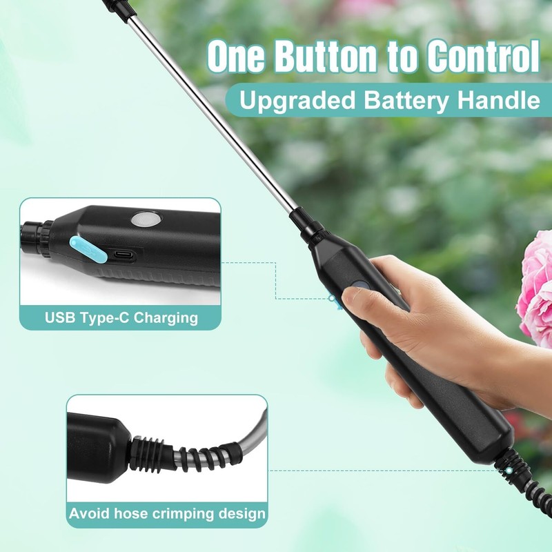 2 Gallon Battery Powered Sprayer Electric Garden Sprayer 3 Mist Nozzles Portable gallery