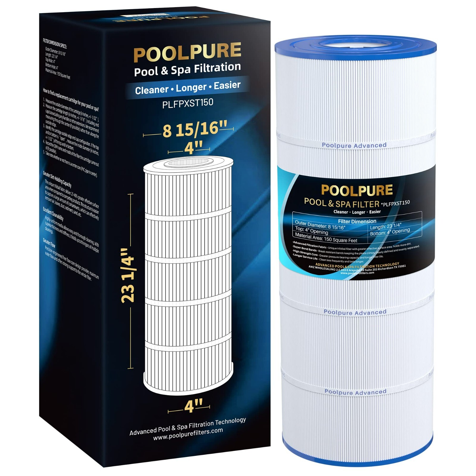 POOLPURE PLFPXST150 Pool Filter Replaces Hayward X-Stream CC1500, CCX1500-RE gallery