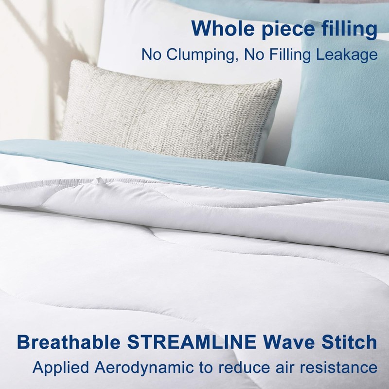 Lightweight Comforter Cooling White, All Season Duvet Insert Breathable Full ... gallery