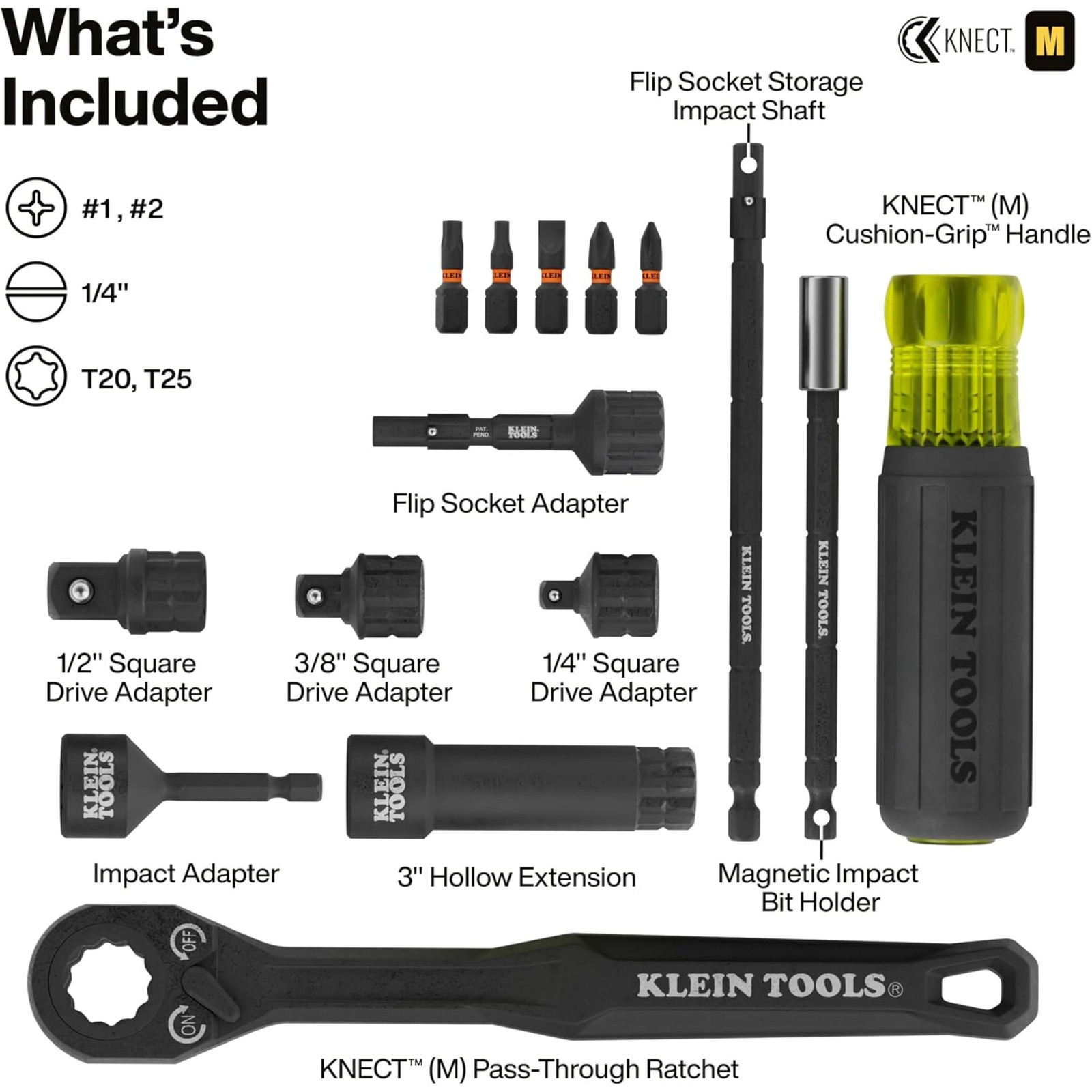 Klein 65500KNECT KNECT Complete Impact Pass Through and Flip Socket Set, 39PC gallery