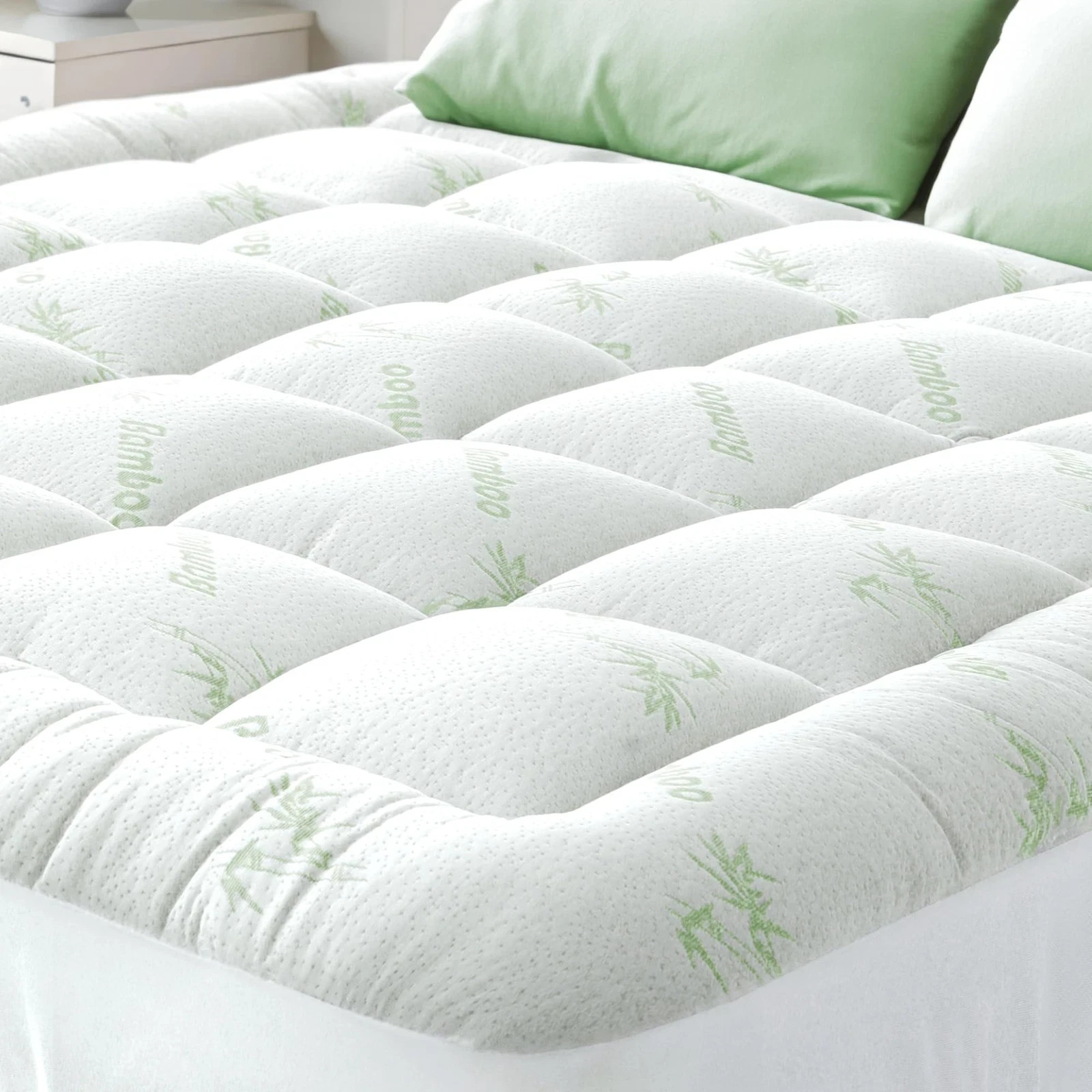 Queen Size Bamboo Mattress Topper - Cooling Pillow Top for Back Pain Relief gallery